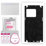 apgo Protective Skin Sticker for the back+sides compatible with OnePlus 10T, Full Wrap Film, Foil, Vinyl - Pattern Black Camo
