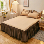 Tugev pitsist voodi seelik, l&auml;bipaistev v&otilde;rgust seelik, madrats, voodilina libisemis- ja tolmukindel voodipesu Moodne voodikate 150x200cm bed skirt