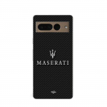 Coque maniacase pour Google Pixel 7 Pro maserati blanc fond carbonne