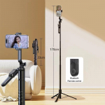 K28 pika juhtmevaba selfie stick statiivi alus Kokkupandav monojalg kaugp&auml;&auml;stikuga nutitelefonidele TK otsepildistamine K28 must