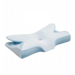 Ergonoomiline m&auml;lupuuvillane aeglase tagasil&ouml;&ouml;giga emakakaela kaitse uneabi j&auml;&auml;siidist liblikakujuline padi 62x35cm