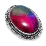 Natural Rainbow Solar Quartz 925 Sterling Silver Jewelry Ring Size 9 q2h69