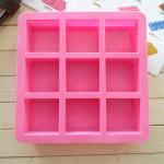 9 Cavities 100ml Square Fondant Cake Silicone Chocolate Ice C ube
