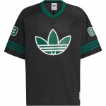 Adidas Originals Retro Street Basketball V-kaelusega T-s&auml;rk triibulise logoga unisex topid, must JC6803 L