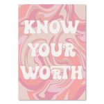 Taani pastellv&auml;rvid l&otilde;uendimaalid V&auml;rvilised Boho seinakunst Trendikas roosa plakat Esteetiline armastuse s&uuml;dameprindid &Uuml;hiselamu pildid Toa sisustus 21x30cm No Framed