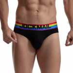 Alusp&uuml;ksid JOCKMAIL Fashion madala v&ouml;&ouml;kohaga pehme hingav sport Vegan vikerkaaretriibuline v&ouml;&ouml;rihm Meeste aluspesu igap&auml;evane vabaaja alusp&uuml;ksid M must