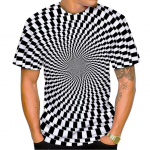 Uus Vertigo moodne 3D prindiga meeste vabaaja hip-hop T-s&auml;rk Vertigo Hypnotic Unisxe naljakas l&uuml;hikeste varrukatega T-s&auml;rk meeste/naiste top L