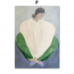 Sofia Lind Triibuline pidžaama Naine Geomeetria Leht Sein Kunsttr&uuml;kk P&otilde;hjamaade plakat L&otilde;uendimaal Retropildid elutoa sisekujunduseks 30x40cm No Framed