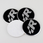 4 tk x 56,5 mm R auto ratta keskosa rummu korgi m&auml;rgikleebised alumiiniumratta keskmise embleemi kleebised