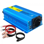 Puhas siinuslaine DC 12V/24V kuni AC 220V Pinge 1000W/2000W Muundur Laadimisadapter EL-pistik Autotarvikud Toiteallikas 220V Toiteinverter 24V 220V EU Socket sinine