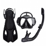 Vesi, t&auml;ielikult kuiv sukeldumisn&auml;o mask hingamistoru uimed Snorgeldamiseks kolmeosaline komplekt v&auml;lisukeldumise spordivarustus t&auml;iskasvanute sukeldumisprillide snorgeldamiskomplekt L/XL(42-47) must