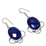 Sapphire(Simulated) Gemstone Handmade 925 Sterling Silver Earring 1.69 w4u79