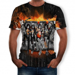 Suvem&uuml;&uuml;k L&uuml;hikeste varrukatega Meeste T-s&auml;rk DJ Rock Band Hip Hop 3D Print O-kaelusega Casual Meeste T-s&auml;rk S