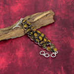 Tiger's Eye 925 t&auml;is sterlingh&otilde;bedast k&auml;ev&otilde;ru reguleeritav, ketiehted k&auml;sitsi valmistatud v&auml;&auml;riskivi, kingitus emale antiikehted Adjustable with 8 inches