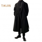 Meeste pikk villane mantel rev, pikkade varrukatega &uuml;hev&auml;rviline tuulejakk, taskud kahe n&ouml;&ouml;biga plekk, &uuml;hev&auml;rviline keskmise pikkusega v&auml;lir&otilde;ivad XXXL must