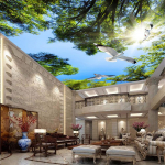 Sinine Taev Roheline Puu Valge Tuvi Lagi Tapeet 3D Suur Lagi Seinamaal Lihtne Restoran Elutuba Lagi Tapeet 200 cm(W) x 140 cm(H)