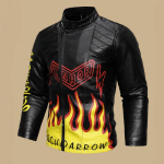 Meeste PU-nahast jakk s&uuml;giseks ja talveks, Euroopa ja Ameerika meeste kaldus plokk, rev, mootorratta nahkjakk XXXL must