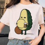 Avokaado T-s&auml;rk naiste Harajuku Grunge Kawaii Femme tops&auml;rgid Vegan T-s&auml;rk Graafiline t&auml;navar&otilde;ivaste tee L valge