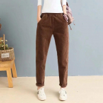 Naiste velvetist p&uuml;ksid s&uuml;gise pikad p&uuml;ksid vabaaja elastne v&ouml;&ouml;koht vaba Pantalon Palazzo naiste &scaron;ikk naeris M kohv