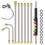 10 tk 4000 PSI teleskoop k&otilde;rgsurvepesuri varda otsikupeade komplekt Kiir&uuml;hendusega survepesuri pikendustoru vihmaveerennide puhastaja t&ouml;&ouml;riista tarvikud 10 pcs