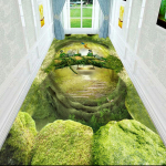 3D lille- ja murukoridor Pikad vaibad Kerge luksuslik esikuvaip libisemiskindel jooksjavaip Pastoraalne tee trepimatt W80*H200CM
