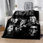 Rockb&auml;nd AC/DC retrotr&uuml;kiga flanellist soe pleed piknikutekk voodikate viskepleed voodipesu S&uuml;nnip&auml;evakink 40x50in