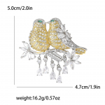 K&otilde;rgekvaliteediline kerge luksuslik vasest tsirkoonist kui tiivast harakas pross, elegantne temperament naiste r&otilde;ivad, korsaažist ehten&otilde;el