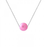 PERLINEA - Collier Perle de Culture d'Eau Douce AAA+ - Ronde 8-9 mm - Rose Fushia - Argent 925 Milli&egrave;mes - Bijoux Femme