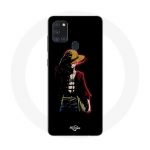 Coque Maniacase pour Samsung Galaxy A21s one piece manga anime luffy fond noir