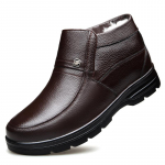 Uus meeste ehtsast nahast saapad Talvised lumekingad Villane sisemine libisemisvastane isa poolsaapad Veekindlad soojad mehe puuvillased saapad 10.5 pruun