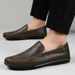 Mood Ehtsast nahast Meeste Loafers Mood Luksuslik Br&auml;ndi Slip Briti &Auml;ri vabaajajalatsid &Auml;rimehed Mokassiinid Meeste S&otilde;idukingad 6.5 must