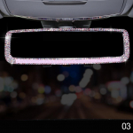 L&auml;ikiv auto tahavaatepeegli kate Dekoratiivne Bling auto tahavaatepeegel auto kivist korpus Tagumised peeglid auto sisetarvikud pruun