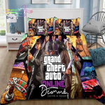 3D-prindiga Grand Theft Auto GTA M&auml;nguri Voodipesukomplekt &Uuml;heinimese Twin T&auml;iskasvanu T&auml;iskasvanu Kuninganna Kuningas Suurusega Voodikomplekt T&auml;iskasvanud Laste Magamistuba EU Single 135x200cm