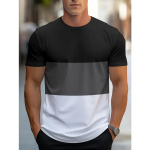 Vibrant Stripe Crew kaelusega T-s&auml;rk &ndash; pehme, hingav, vabaaja &scaron;ikk meeste suvise &otilde;uekandmise s&auml;rk &ndash; l&uuml;hikeste varrukatega, kontrastset v&auml;rvi muster, l&otilde;dvestunud istuvus S