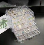 L&auml;bipaistev lauaarvuti ehete hoiukarp koos sahtlitega k&otilde;rvar&otilde;ngaste, s&otilde;rmuste, kaelakeede, k&uuml;&uuml;nekunsti ja muu jaoks 5 layers, 120 grids