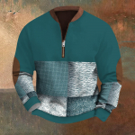 Meeste Retro Casual gradienttr&uuml;kiga kampsun XXXL