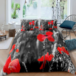 Lilleline tekikott moonidega Elavad kroonlehed Pungad Pastoraalne puhtus Looduskujundus Dekoratiivsed voodiriided Punane Roheline naistele t&auml;iskasvanutele 135x200cm 2pcs