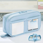 Armas mitmekihiline pliiatsikarp, suure mahutavusega pliiatsikotti, vastupidav kirjatarvete hoiukott &otilde;pilastele, koolile ja kontorile must