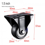 Raskeveokite Rattad Kummirattad Rullikud M&ouml;&ouml;blile Ratta Rullikud 360&deg; Rullik T&ouml;&ouml;stuslik Piduriga 1,5/2 Tolli