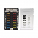 12-suunaline kaitsmekarp negatiivse siini ja LED-indikaatoriga &ndash; 100A autohoidik 6-way with 12 fuses