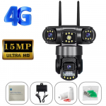 V380pro 15MP 3 objektiiviga 4G/WiFi kaamera AI inimese tuvastusega, &ouml;ise n&auml;gemisega, veekindel, turvalisuse videovalve IP kaamera 8K CCTV monitor 4G Camera