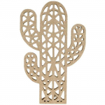 Silhouette d&eacute;corative - Bois - Cactus - 9,7x15 cm - Mixte - 1 pi&egrave;ce