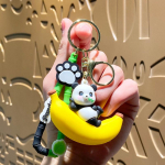 Creative Panda Fruit Doll v&otilde;tmehoidja kottide ja autode jaoks &ndash; k&uuml;&uuml;nismasina ornament, v&auml;ike kingitus Individual OPP Bag Packaging