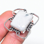 Natural Dendrite Opal Gemstone 925 Sterling Silver Jewelry Ring Size 7.5 b8y99