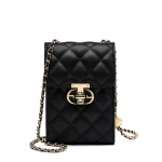 Nahast Naiste Kott Mini Mobiiltelefoni Kott Naiste Suvine T&ouml;&ouml;le K&auml;imiseks Crossbody Kott T&auml;iustatud Keti Kott Moodne Kott must