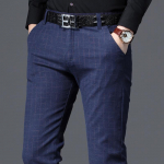 Meeste Slim Fit Elastsed Ruudulised P&uuml;ksid - Korea Stiilis Vabaaja- ja &Auml;rir&otilde;ivad S&uuml;giseks ja Talveks Size 30