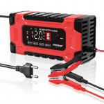 12V 10A T&auml;isautomaatne autode akulaadija 7-astmeline kiirlaadimine 6-180Ah AGM GEL WET Pliihappe akudele LCD-ekraaniga EU Plug punane