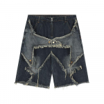 Vintage Tupsuga T&auml;htedega Denim L&uuml;hikesed P&uuml;ksid S-suurus Lahtised teksap&uuml;ksid Meestele Hip Hop Streetwear Harajuku Y2K L&uuml;hikesed P&uuml;ksid Suvi S