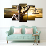 Themis &Otilde;iglusejumalanna Plakatimaal 5-osaline l&otilde;uend seinakunstid Elutuba Kuldne magamistoa seinamaaling Pilt Prindi Kodukaunistus 20x35cm*2 20x45cm*2 20x55cm*1