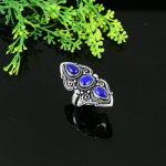Lapis Lazuli Handmade 925 Sterling Silver Jewelry Ring Size 7 a2v39